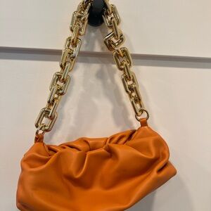 Orange Chain Shoulder Bag